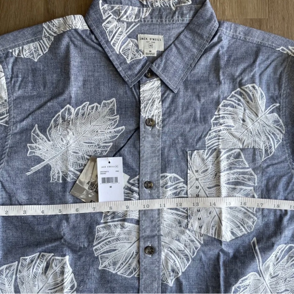 O'Neill Mens Shirt Blue Size Medium Aloha Life Short Sleeve Buttoned Relaxed Fit - Picture 1 of 6